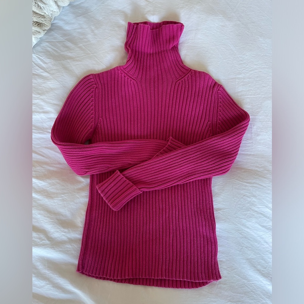 Fuchsia Pink Ribbed Gap Sweater
